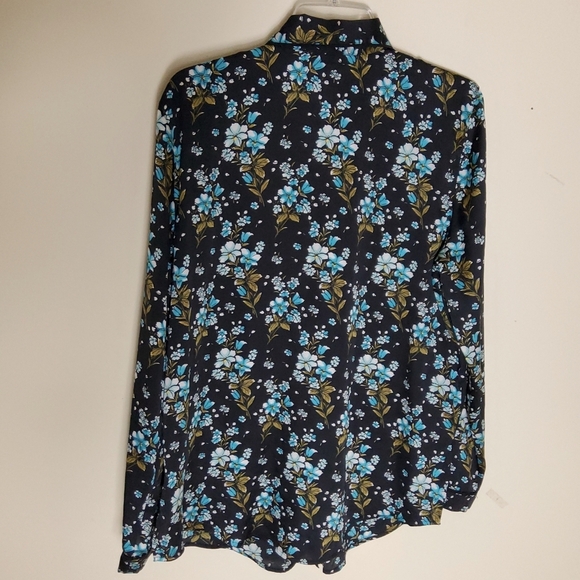 Loft Floral Button-Up  Sleep Shirt Size L - Picture 4 of 6